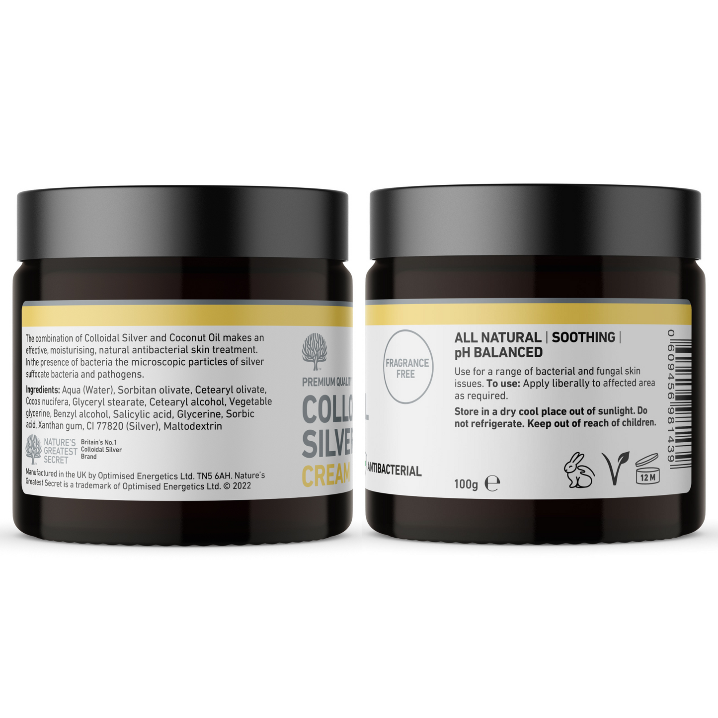 All Natural Colloidal Silver Cream With Moisturising Coconut Oil – 100g image 3