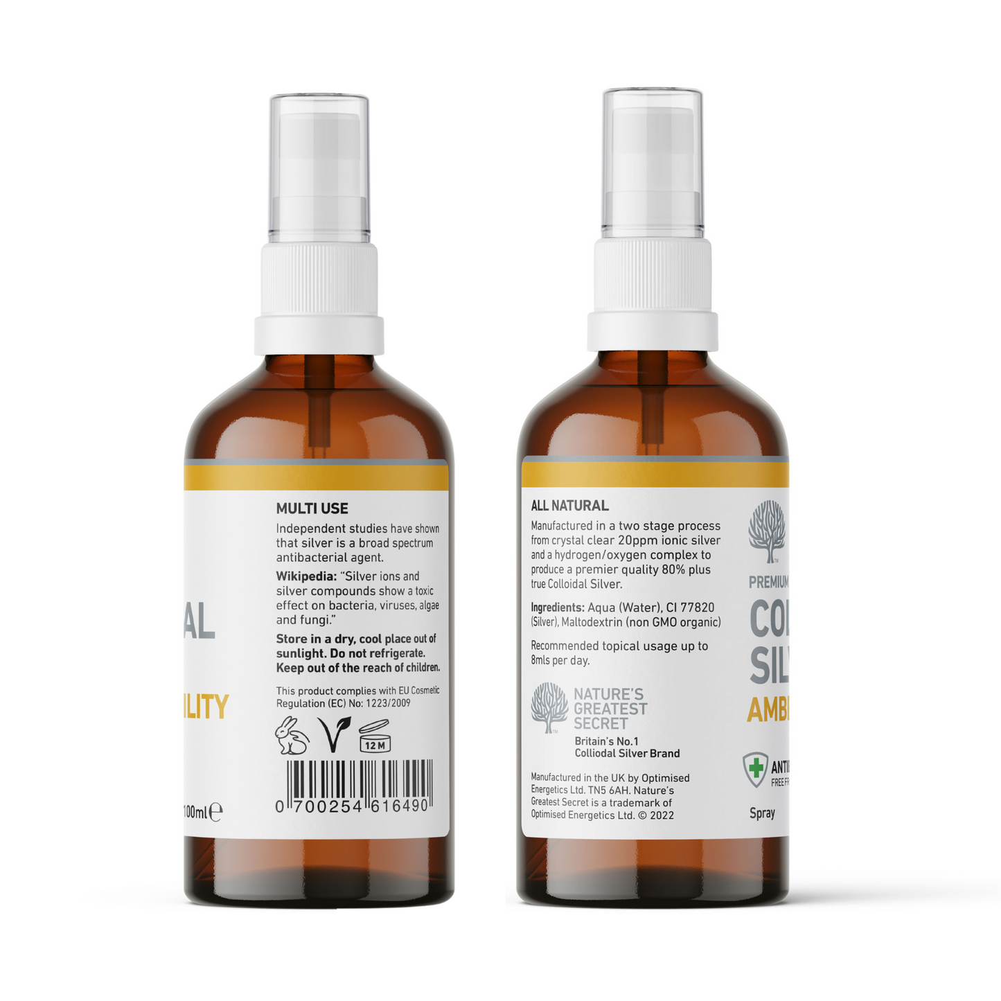 Amber 80% True Colloidal Silver Spray – 100ml image 3
