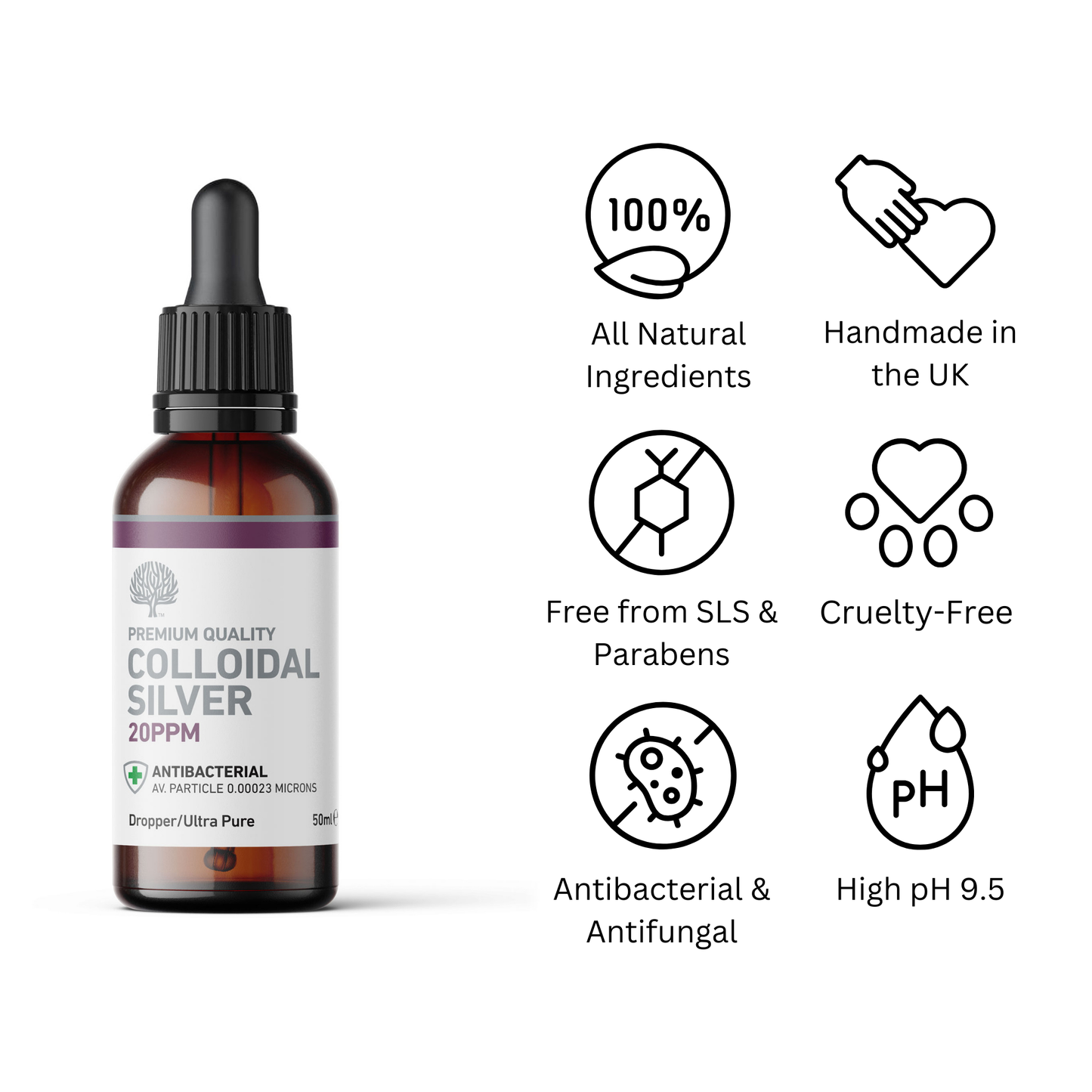 Colloidal Silver 20ppm Dropper – 50ml image 1