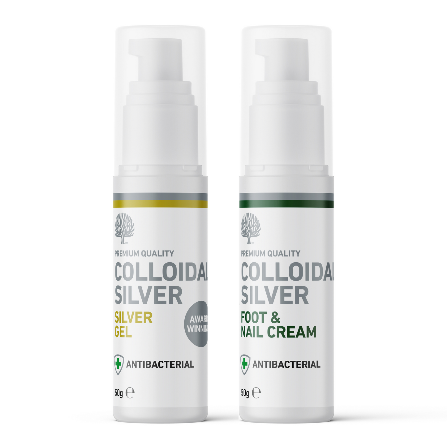 Antibacterial Colloidal Silver Gel and Foot & Nail Cream Pump Duo image 0