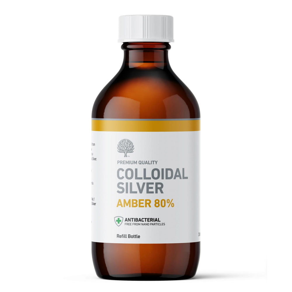 Amber 80% True Colloidal Silver Bottle - 300ml image 0