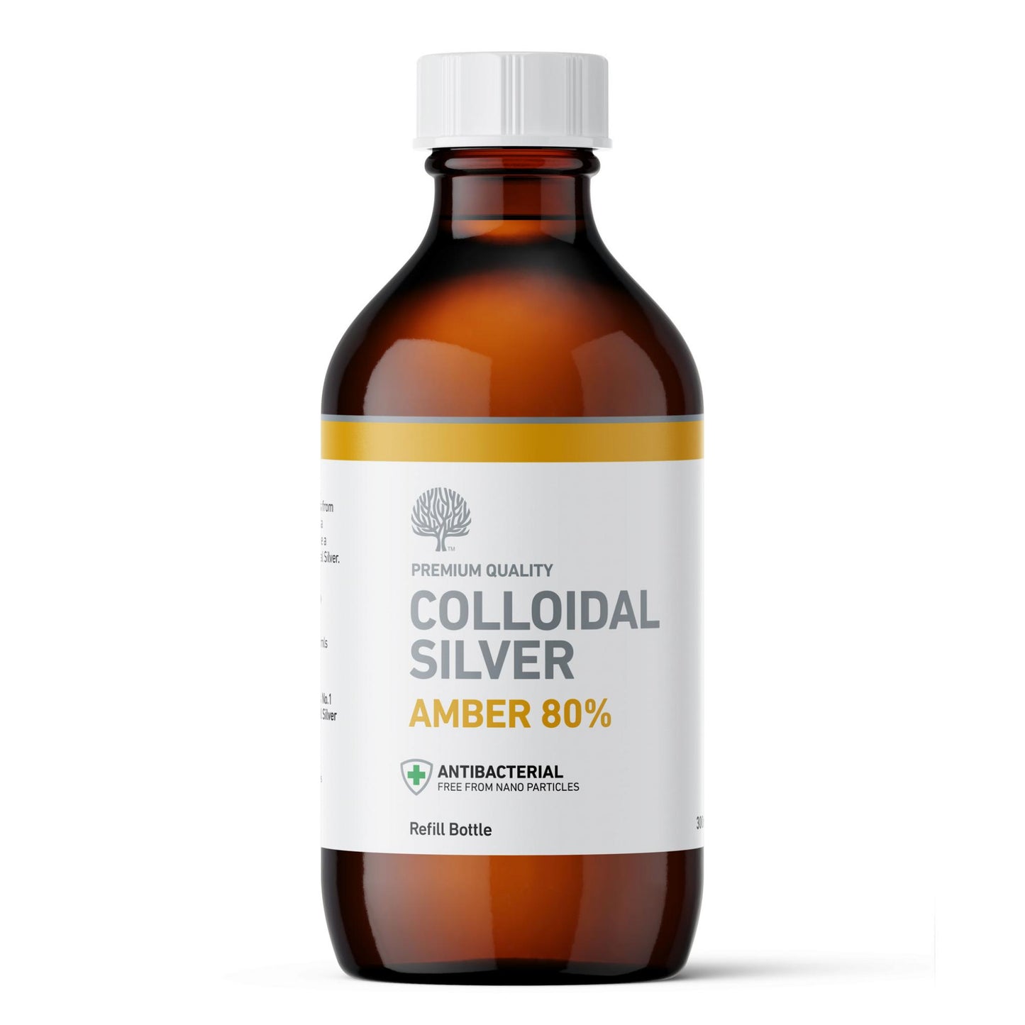 Amber 80% True Colloidal Silver Bottle - 300ml image 0