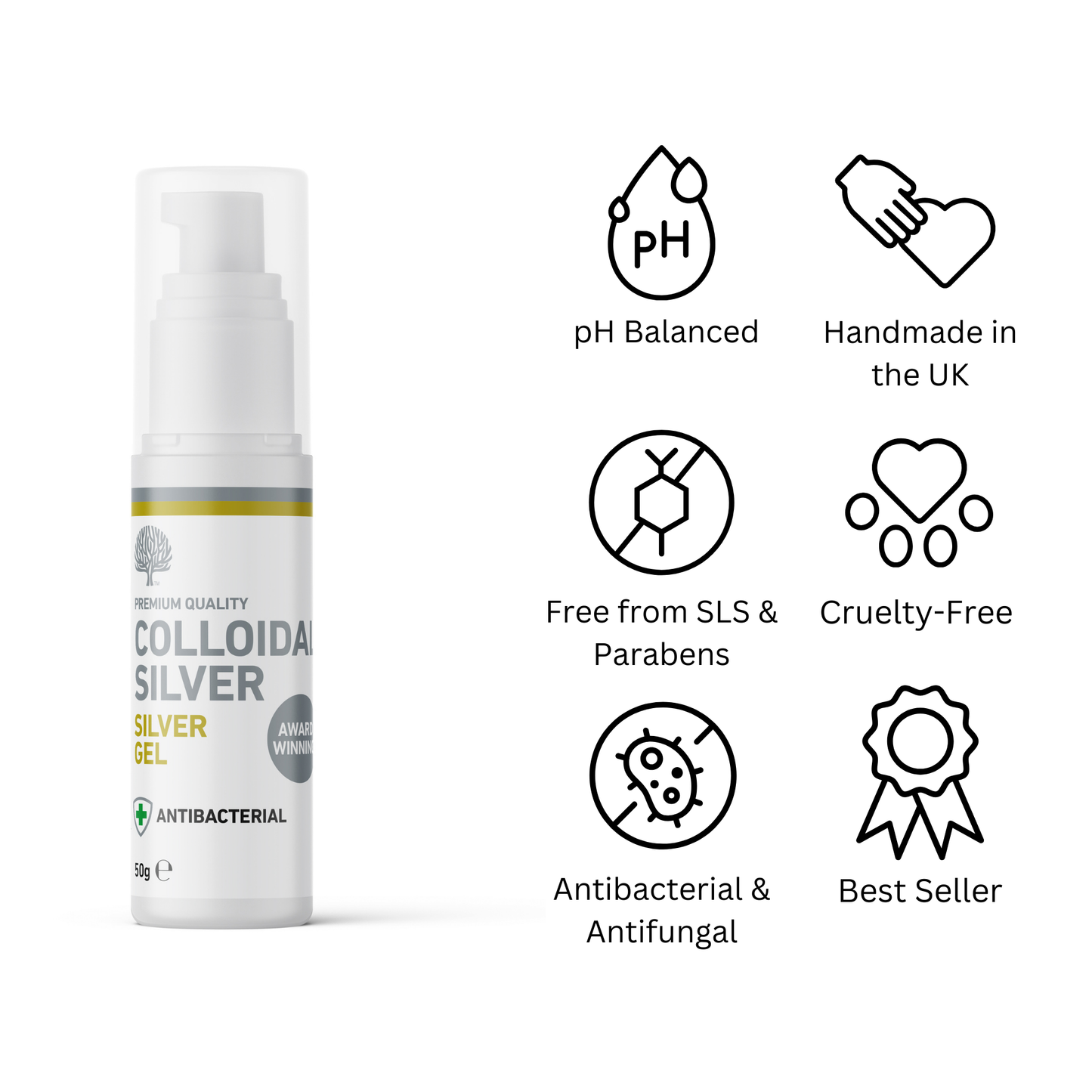 Antibacterial Colloidal Silver Gel and Foot & Nail Cream Pump Duo image 1