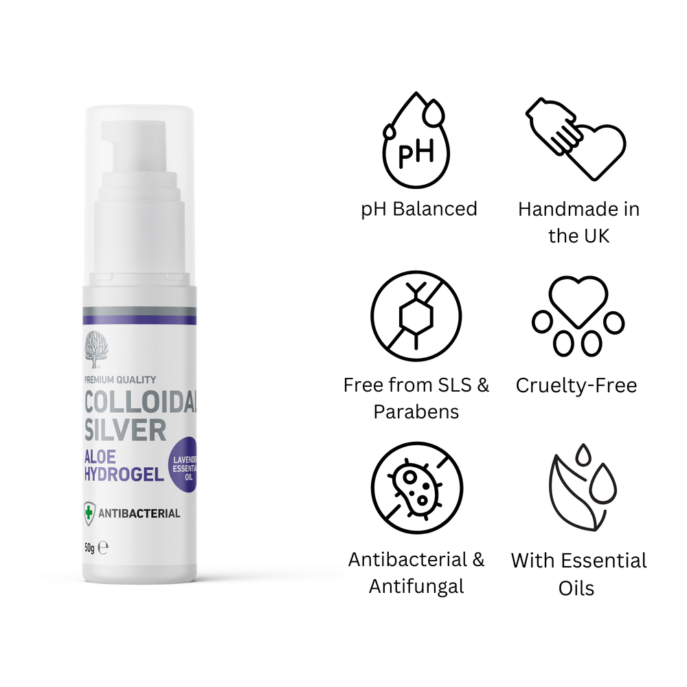 
                  
                    Colloidal Silver Aloe Hydrogel with Lavender Essential Oil – 50g image 1
                  
                