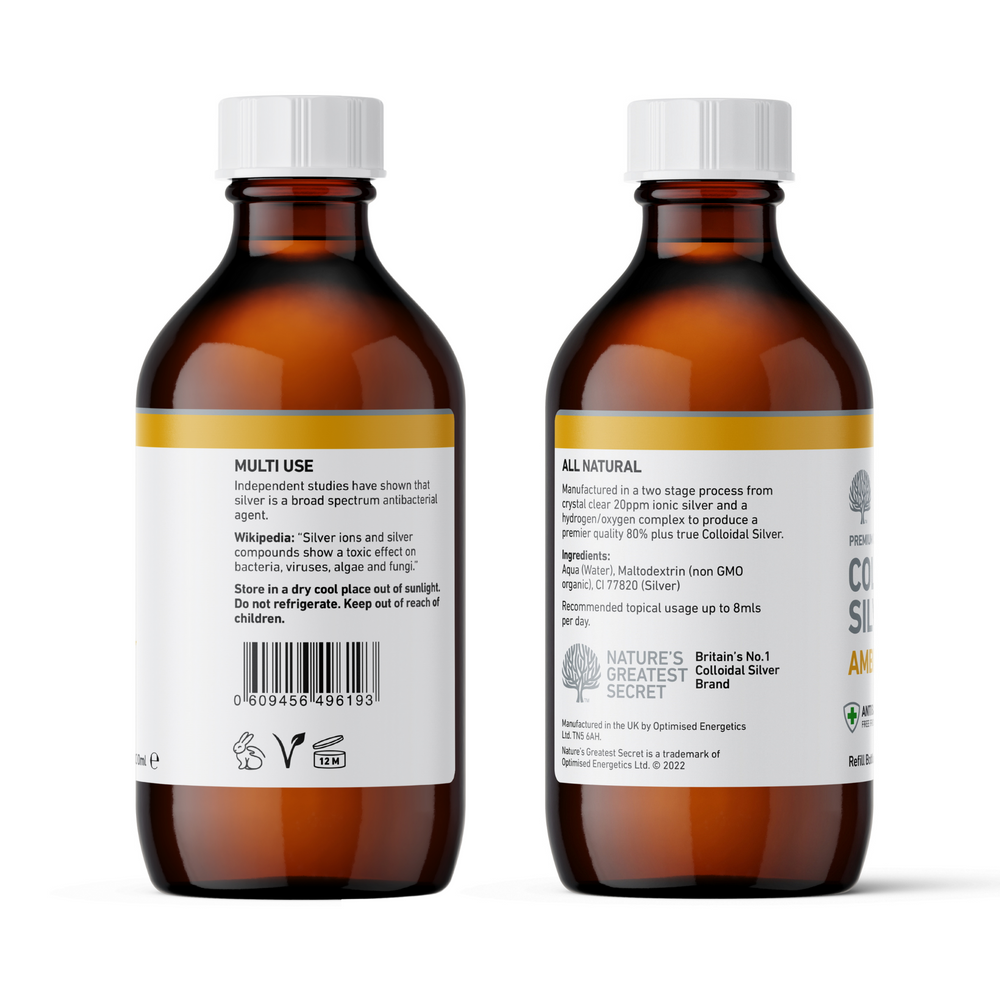 
                  
                    Amber 80% True Colloidal Silver Bottle - 300ml image 3
                  
                