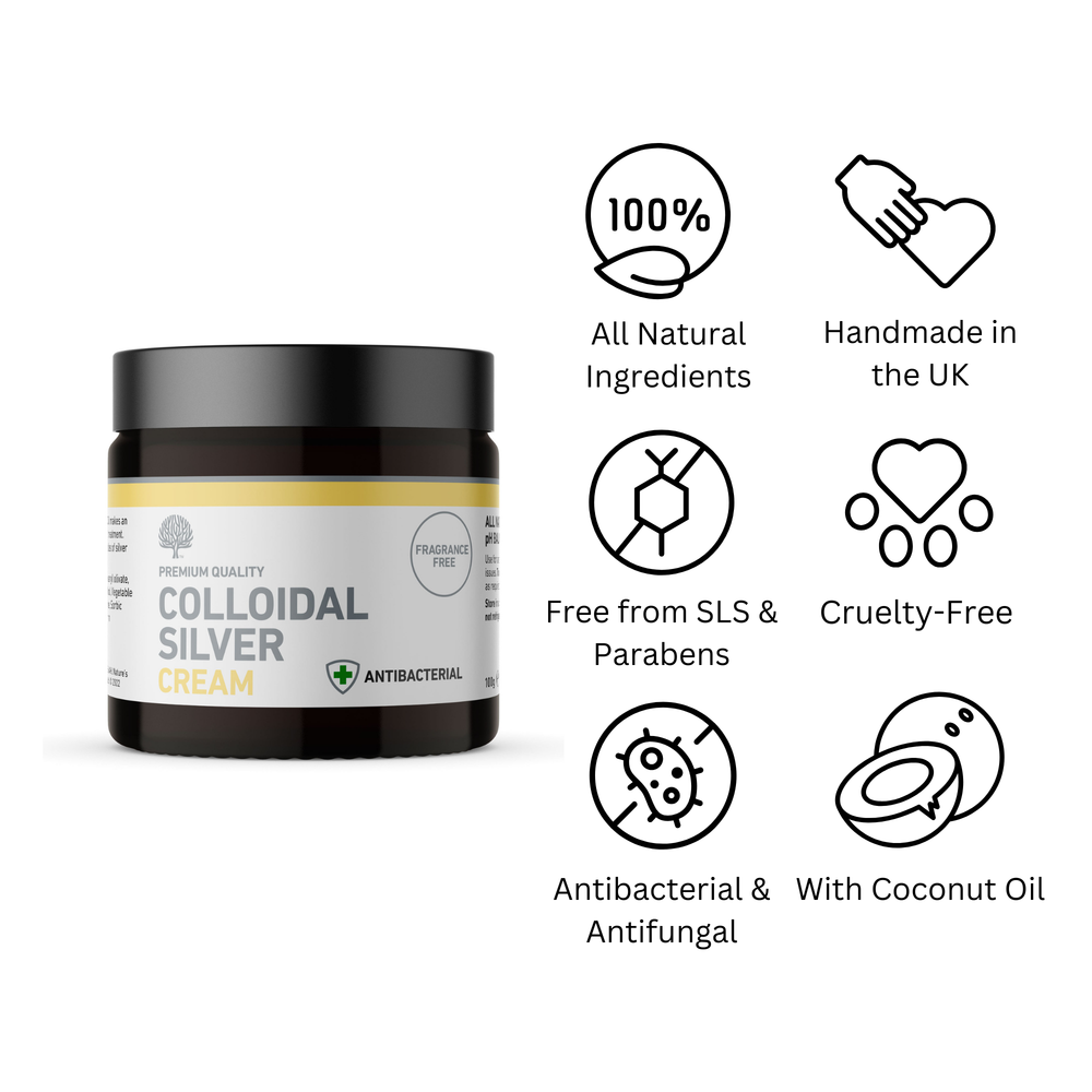 
                  
                    All Natural Colloidal Silver Cream With Moisturising Coconut Oil – 100g image 1
                  
                
