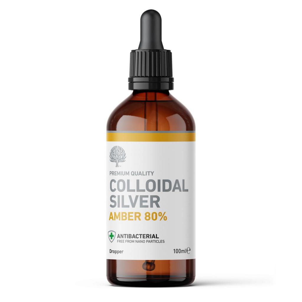 Amber 80% True Colloidal Silver Dropper – 100ml image 0