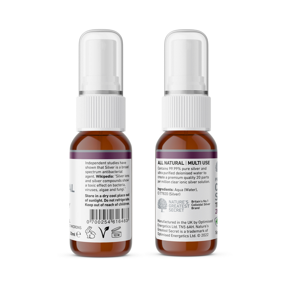 
                  
                    Colloidal Silver 20PPM Travel Spray - 20ML image 3
                  
                