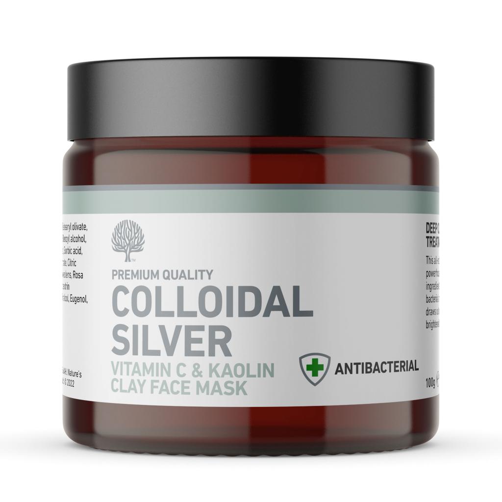 All Natural Colloidal Silver Deep Cleansing Vitamin C and Kaolin Clay Face Mask - 100g image 0